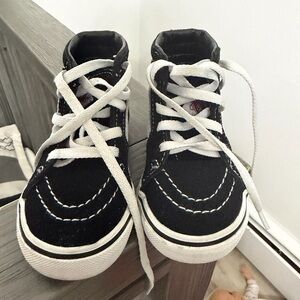 Vans Kids Black and White High-Top Sneakers